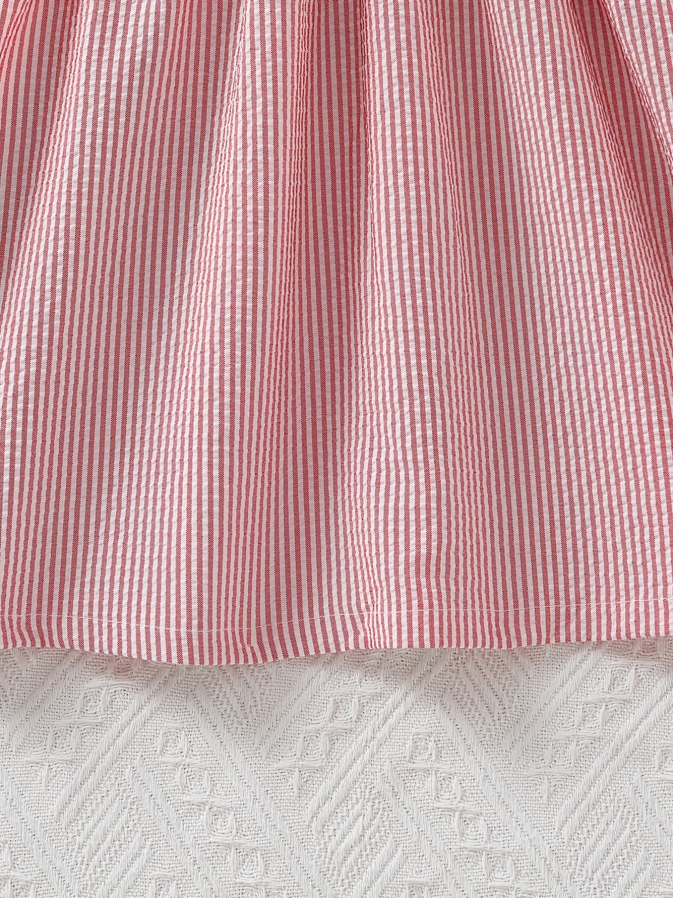 Striped Flounce Sleeve Casual Tunic Dress for Youth Girls