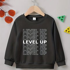 Creative LEVEL UP Letter Print Boys Sweatshirt