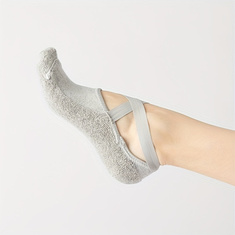 Gripper Sports Socks with Towel Bottom for Yoga Pilates Barre