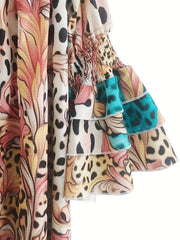  Sexy Dress Women's Plus Leopard Off Shoulder Dress