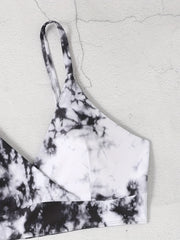  Tie Dye Bikini Set Surplice Neck Bra & Panty Swimsuit