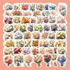 60pcs Confession Bouquet Graffiti Stickers Laptop Water Cup Decor