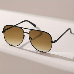 Aviator Sunglasses Gradient Lens Metal Frame UV400