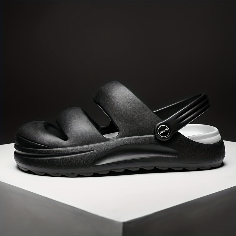 Solid Closed Toe Sports Sandals Non Slip Hole Slippers