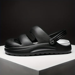 Solid Closed Toe Sports Sandals Non Slip Hole Slippers