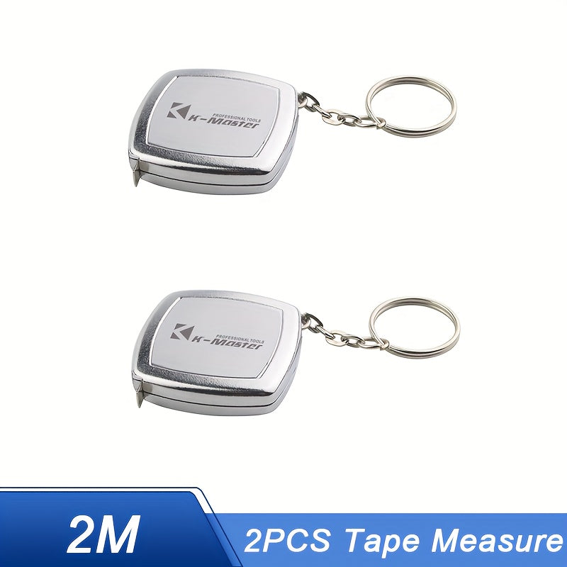2M Retractable Ruler Measure Tape Mini Keychain Portable Tape Measure