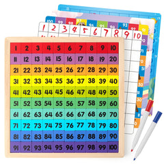 Coogam Wooden Math Hundred Board Game for Kids Ages 3-5
