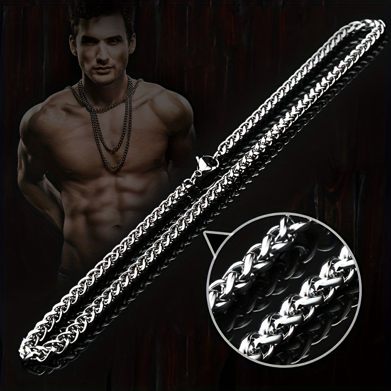 Titanium Steel Flower Basket Necklace for Men and Women