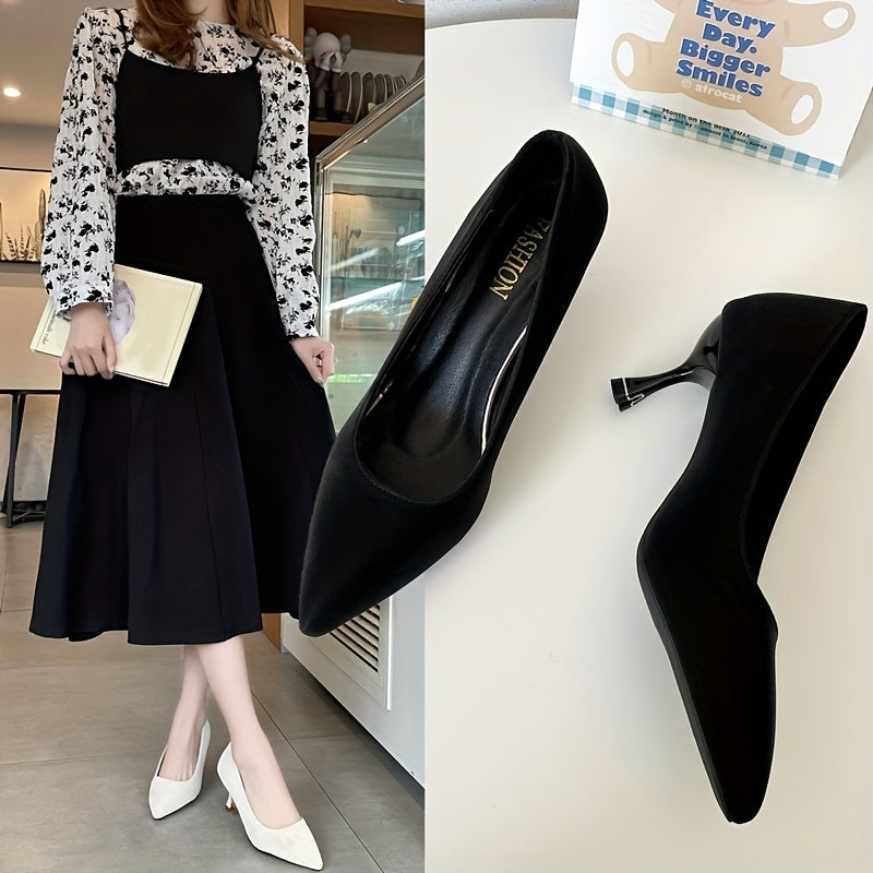 Women's Pointed Toe Stiletto Heels Slip On Soft Sole Sexy Dress Court Pumps