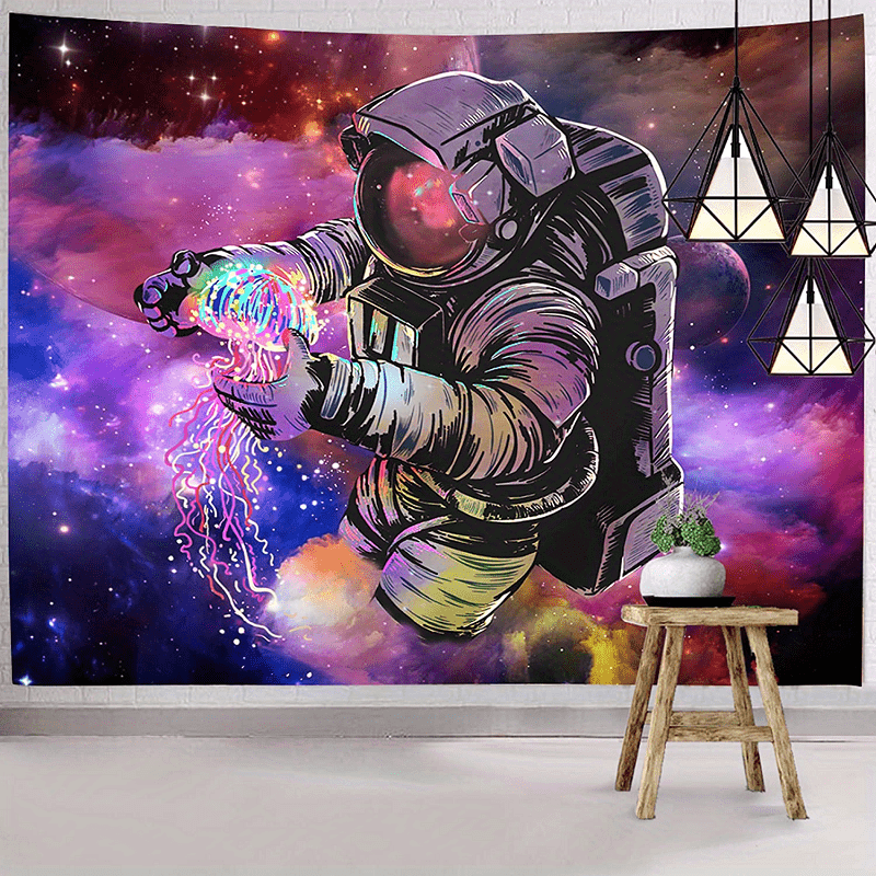 Hexagram Astronaut Tapestry for Dorm Decorations