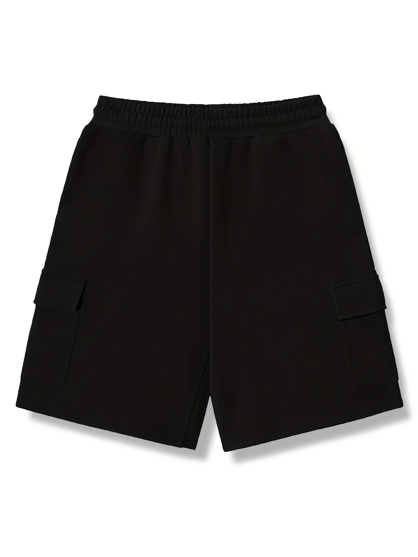 Men's Casual Cargo Shorts Solid Stretch Elastic Waist Drawstring Shorts