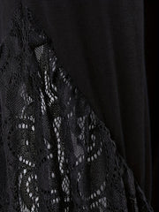  Contrast Lace High Stretch Flare Pants