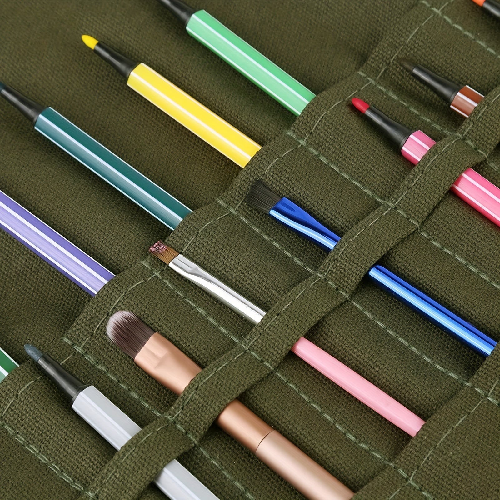 30 Holes DIY Paint Brush Bag Roll Up Canvas Paint Brush Case