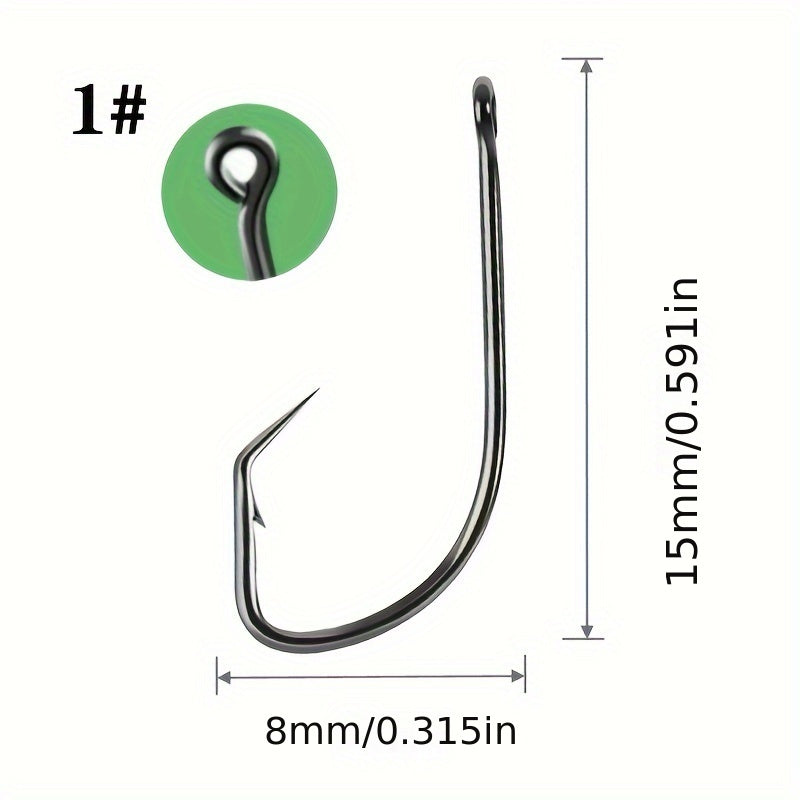 50pcs Octopus Hook Wide Gap Barbed Hook Eye Sea Fishing Tackle