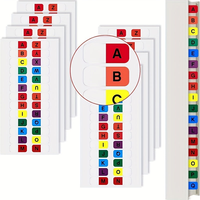 10 Sheets 260pcs Waterproof Alphabetical Transparent Page Labels