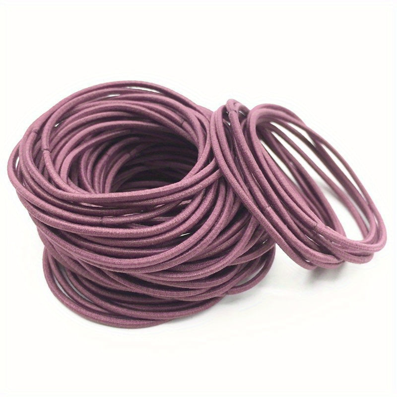 100pcs Hair Tie Elastic Hair Rope Ponytail Holder Women Girls