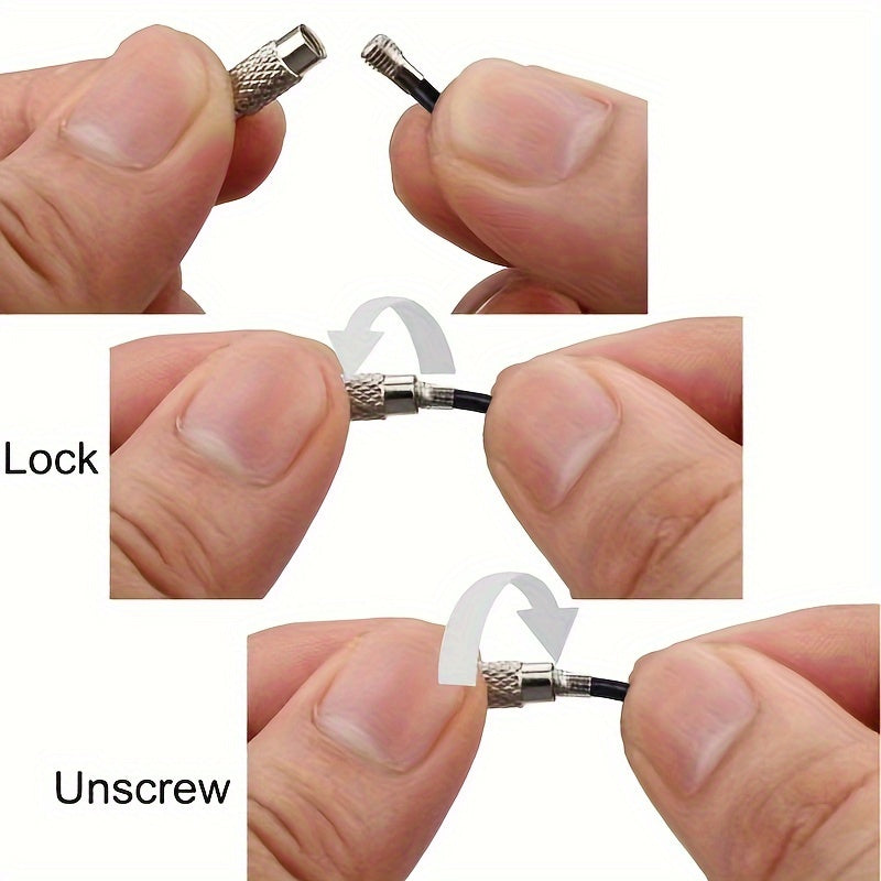 12pcs Key Ring Loop Wire Keychain Cable Rotating Screw Key Ring