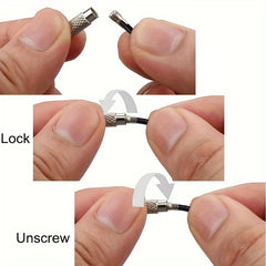 12pcs Key Ring Loop Wire Keychain Cable Rotating Screw Key Ring