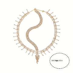 Rhinestone Tassel Pendant Bride Headband Hair Accessories
