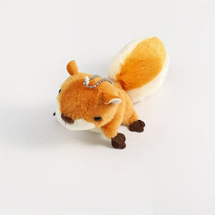 2pcs Cute Squirrel Plush Keychains Soft Animal Toys Brown & Fur for Bags Friends