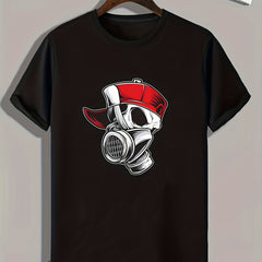 Skull Print Men's Graphic T-shirt for Summer
