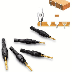 5pcs Countersink Drill Bit Set for Perfect Pilot Holes Woodworking