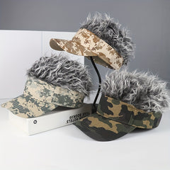 Camouflage Wig Baseball Cap Lightweight Adjustable Fluffy Hair Sun Hat