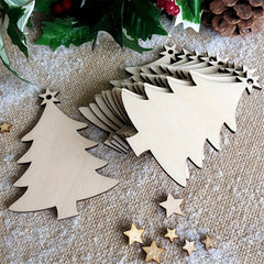 10pcs DIY Wooden Christmas Tree Decorations Snowman Pendants