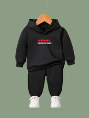 Hearts Pattern Long Sleeve Hooded Sweatshirt Girls Comfy Hoodies Pullover