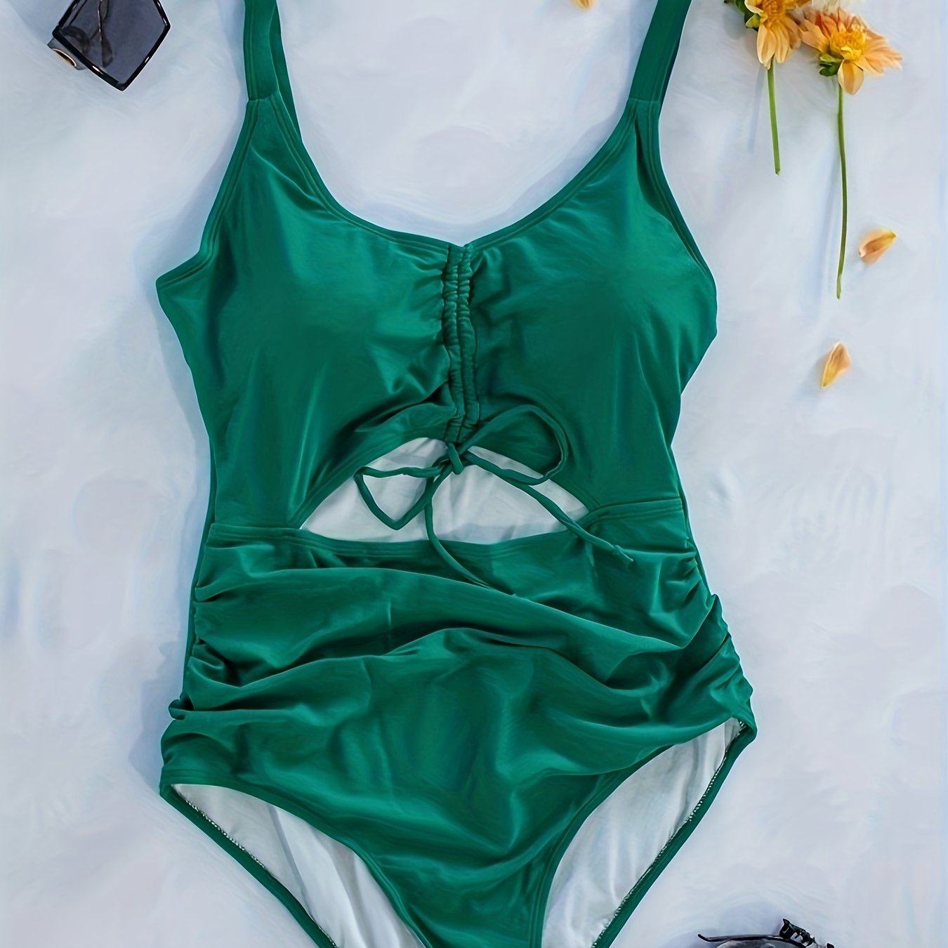  Lace Up One Piece Bathing Suit
