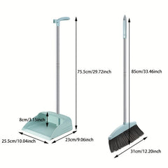 2pcs Broom & Dustpan Set Long Handle Comb Shape Sweeper Household Cleaning