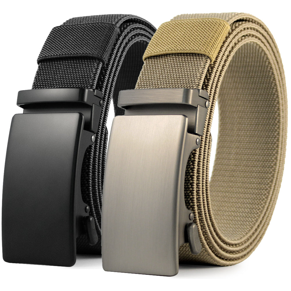 Men's Business Nylon Belt w/ Rectangle Buckle - Gift for Him