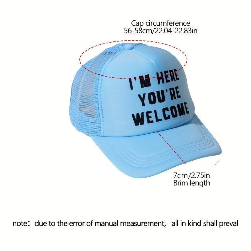 Letter Print Trucker Hat Unisex Cotton Baseball Cap