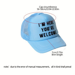 Letter Print Trucker Hat Unisex Cotton Baseball Cap