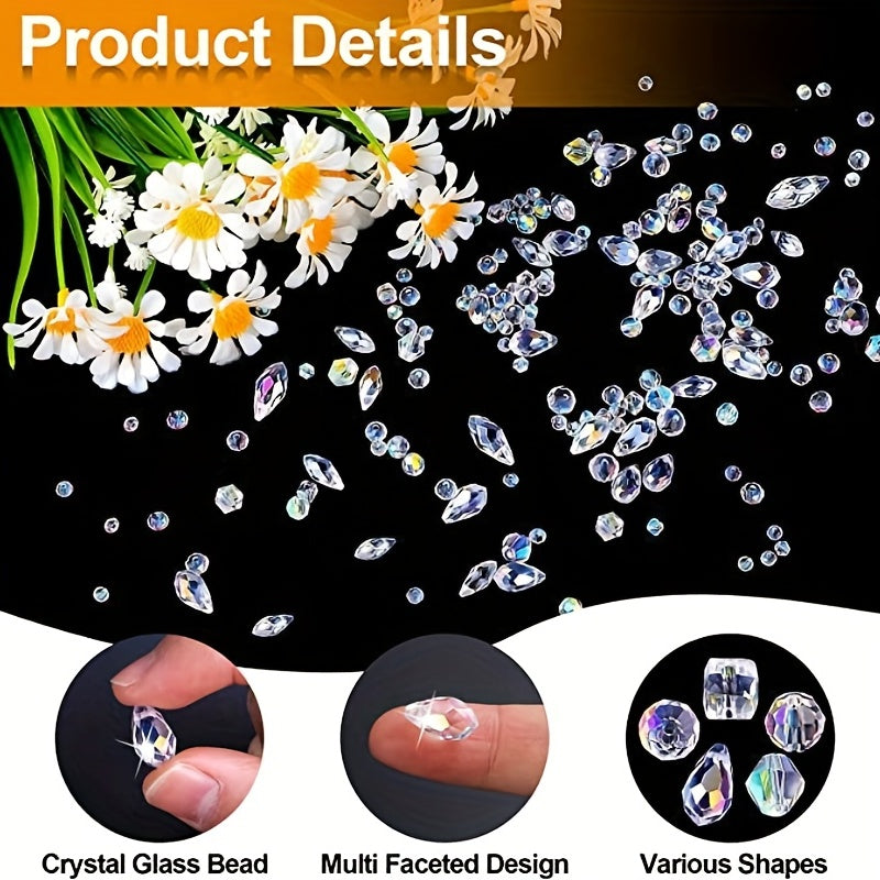 300pcs AB Crystal Glass Mixed Loose Beads DIY Jewelry Making Supplies