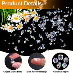 300pcs AB Crystal Glass Mixed Loose Beads DIY Jewelry Making Supplies