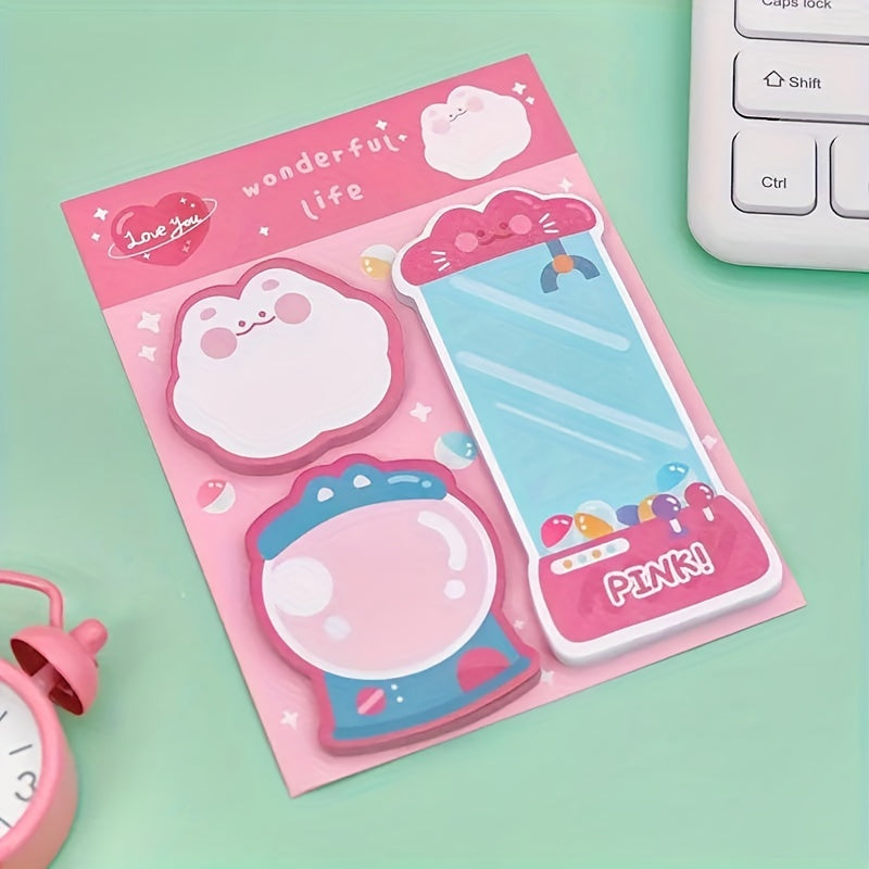 60 Sheets Cartoon Combo Rabbit And Bear Sticky Notes