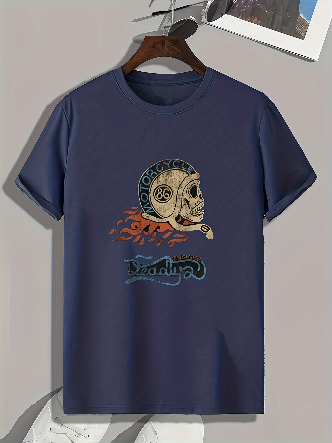 Skull Print Men's Graphic T shirt Casual Comfy Tees For Summer Mens Clothing