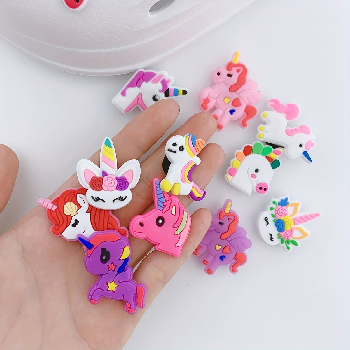 30pcs Unicorn Shoe Charms DIY Sandal Decoration Women Shoe Buckle Accessories