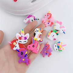 30pcs Unicorn Shoe Charms DIY Sandal Decoration Women Shoe Buckle Accessories