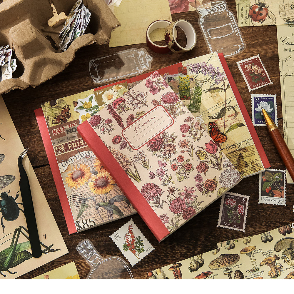 Vintage Flowers Scrapbooking Supplies Kit