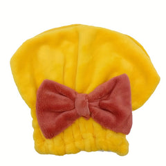 Hair Drying Towel with Bow Shower Cap