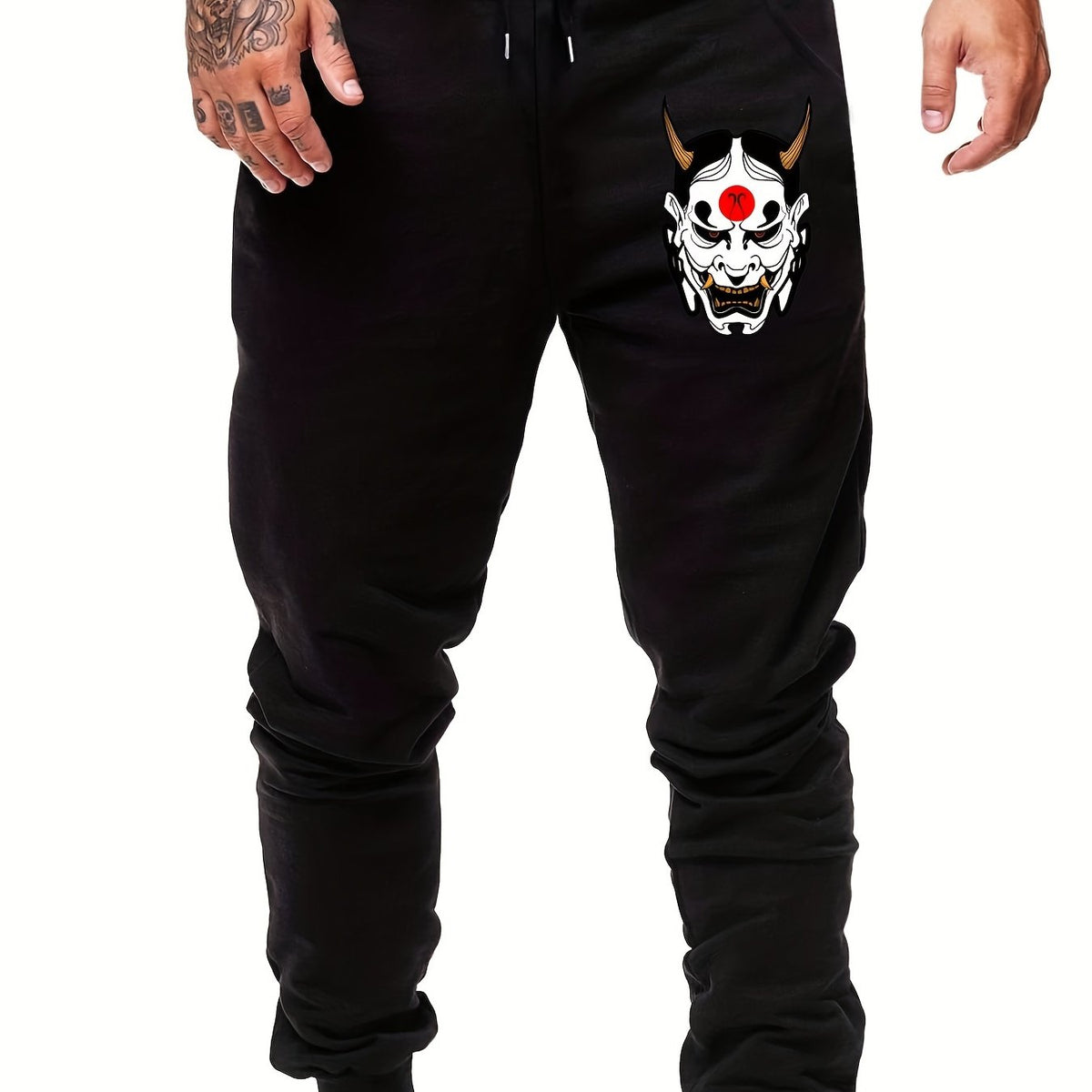 Scary Face Men's Sports Pants - Drawstring Jogging Trousers