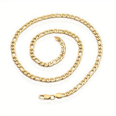 Golden Titanium Steel Chain Necklace Hip Hop Jewelry