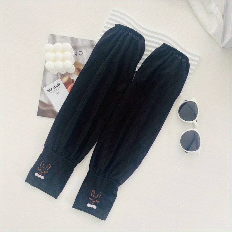 Embroidered Rabbit Ice Sleeve UV Protection Arm Guard Sleeve Women