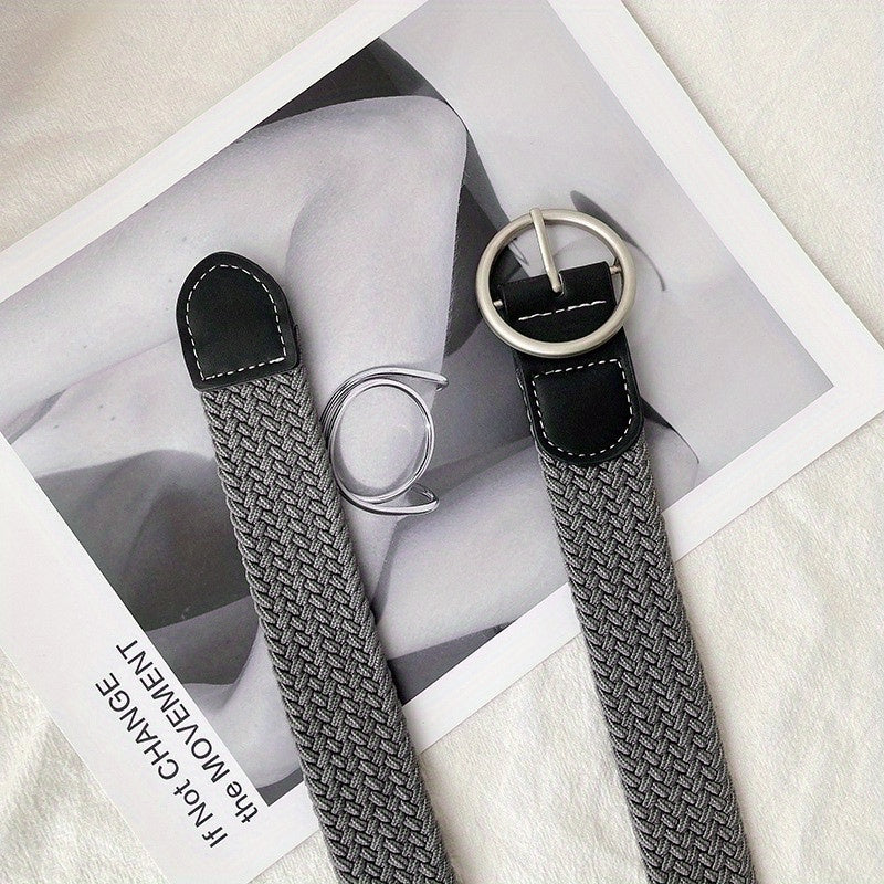 Canvas Elastic Belt Casual Woven Belt Men 4 Colors 2 Sizes