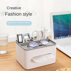 Desktop Storage Box Tissue Box Drawer Paper Box Remote Control Organizer