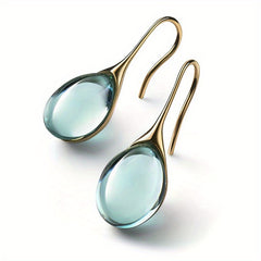 Men's Drop Shape Rhinestone Earrings - Various Colors