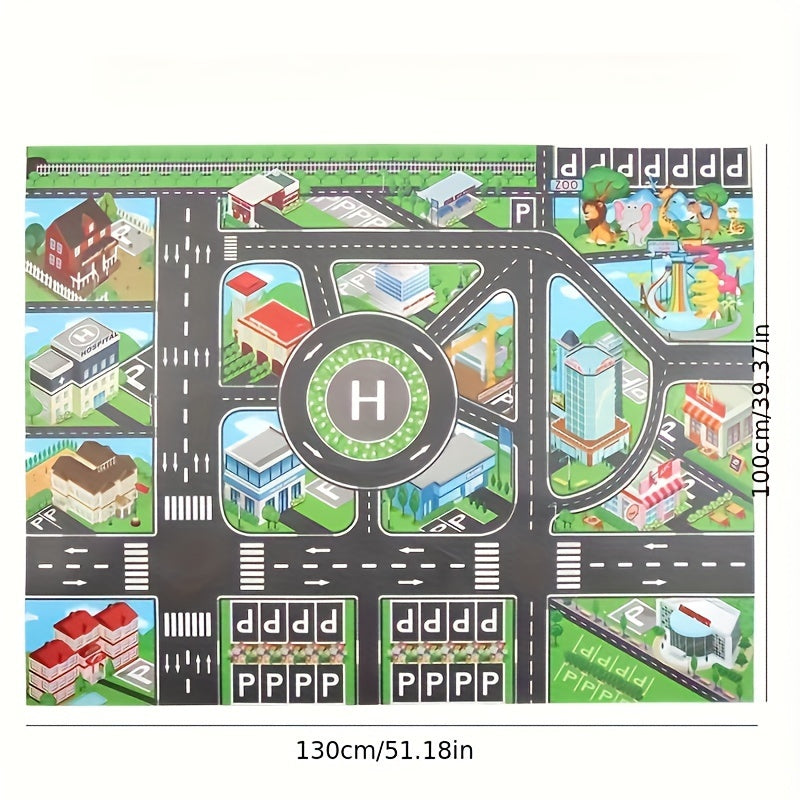 City Traffic Parking Lot Urban Theme Game Mat with Scene Map