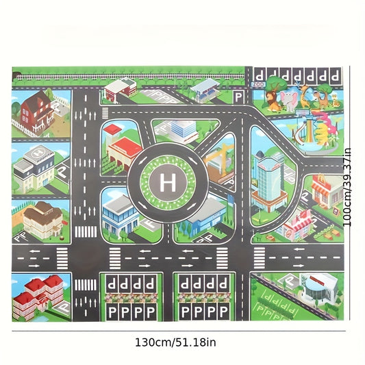 City Traffic Parking Lot Urban Theme Game Mat with Scene Map